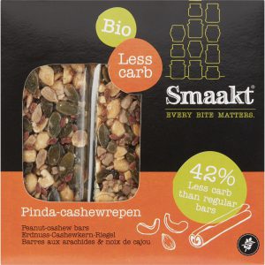 Smaakt Less Carb pinda-cashewreep