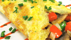 omelet met kaas en doperwten