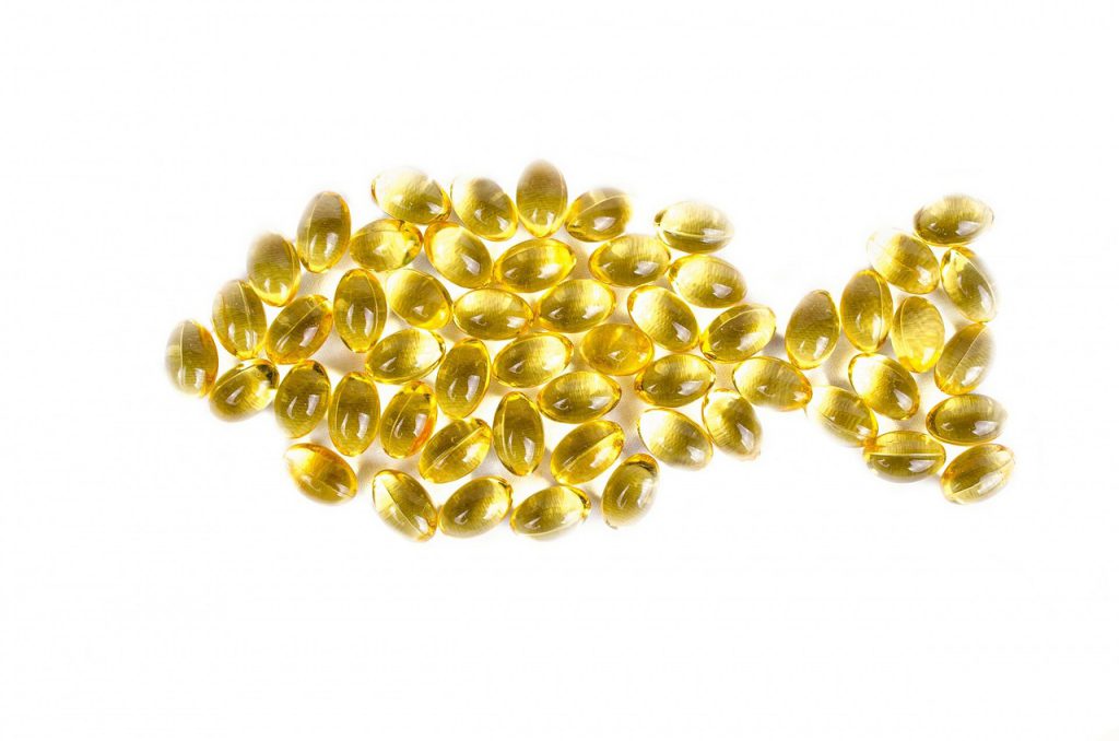 Een vis gevormd uit visolie capsules