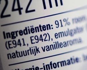 voedingsetiket met e-nummers