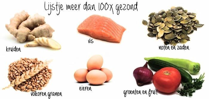gezonde voedingsbronnen zoals kruiden, vis, noten en zaden
