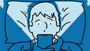 Smartphone in bed